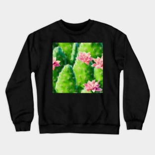 Watercolor cactus plant cactus pattern Crewneck Sweatshirt